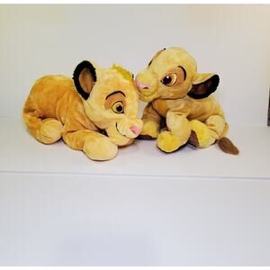 Disney's Lion King Lot of 2 Simba Plush Stuffed Animals 10-15" To2